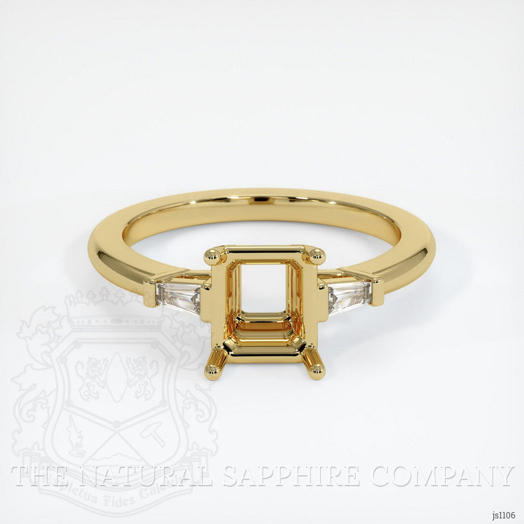 18K Yellow Gold Three Stone Ring Setting