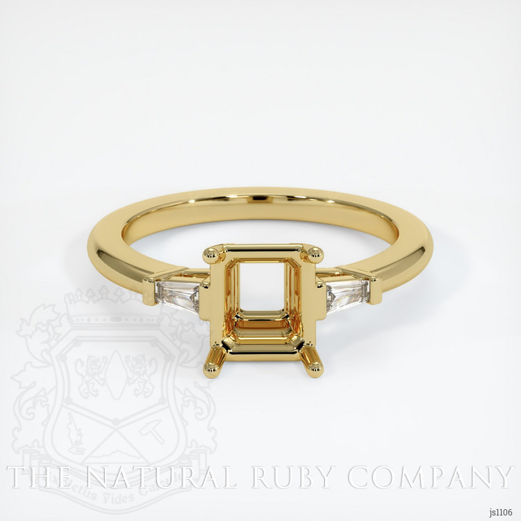 18K Yellow Gold Three Stone Ring Setting