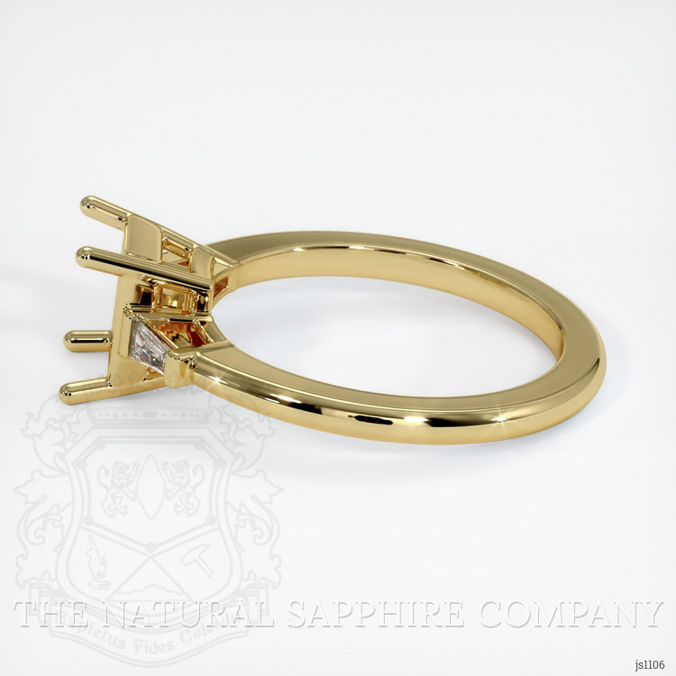 18K Yellow Gold Three Stone Ring Setting