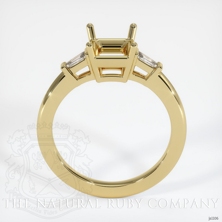 18K Yellow Gold Three Stone Ring Setting