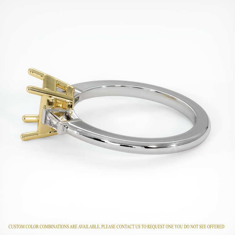 14K Yellow & White Three Stone Ring Setting