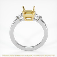 14K Yellow & White Three Stone Ring Setting Image