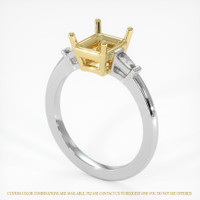 18K Yellow & White Three Stone Ring Setting Video