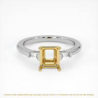 18K Yellow & White Three Stone Ring Setting Image