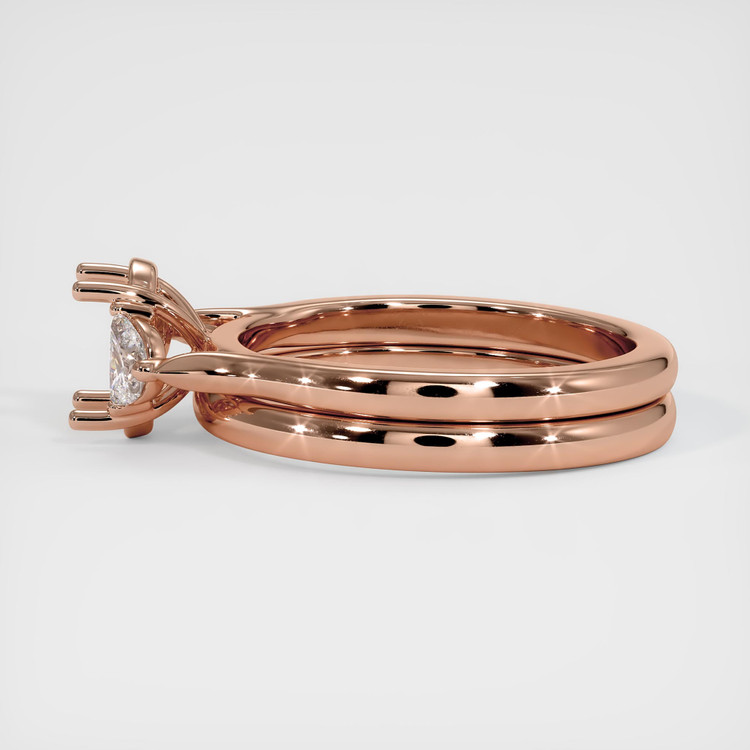 14K Rose Gold Three Stone Ring Setting
