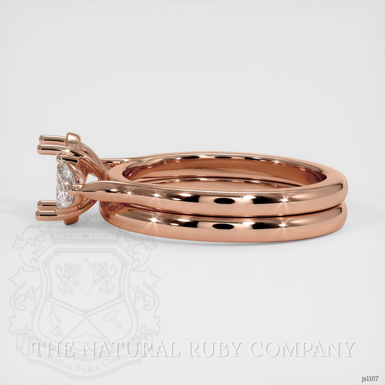 14K Rose Gold Three Stone Ring Setting