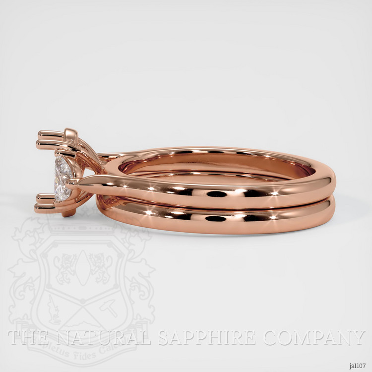 14K Rose Gold Three Stone Ring Setting