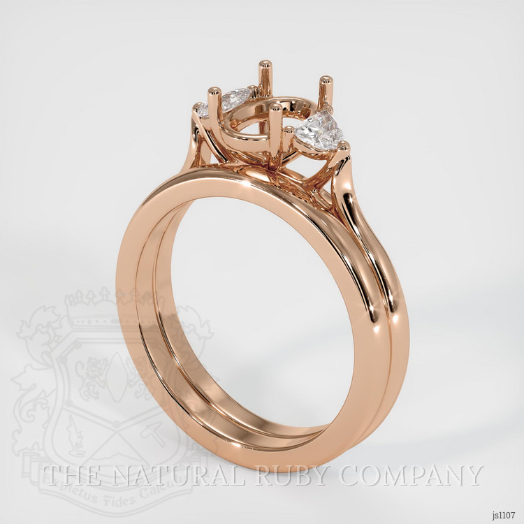 18K Rose Gold Three Stone Ring Setting