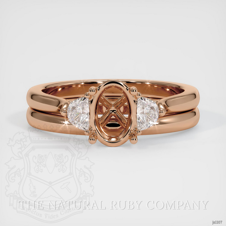 18K Rose Gold Three Stone Ring Setting