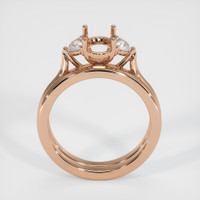 18K Rose Gold Three Stone Ring Setting Image