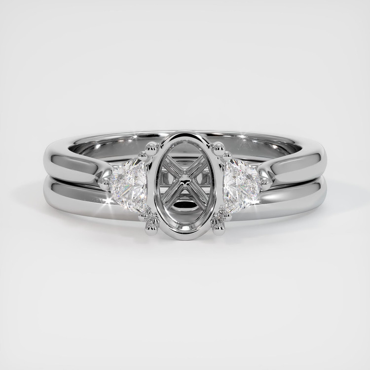 10K White Gold Three Stone Ring Setting