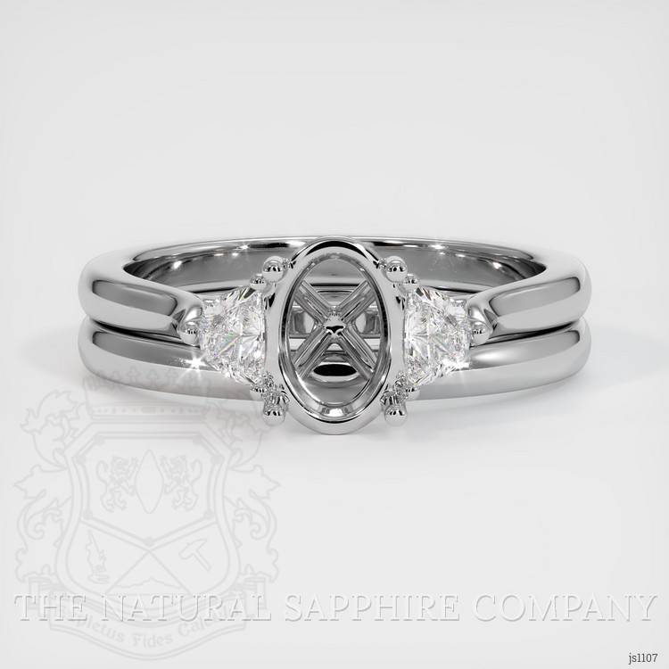 14K White Gold Three Stone Ring Setting