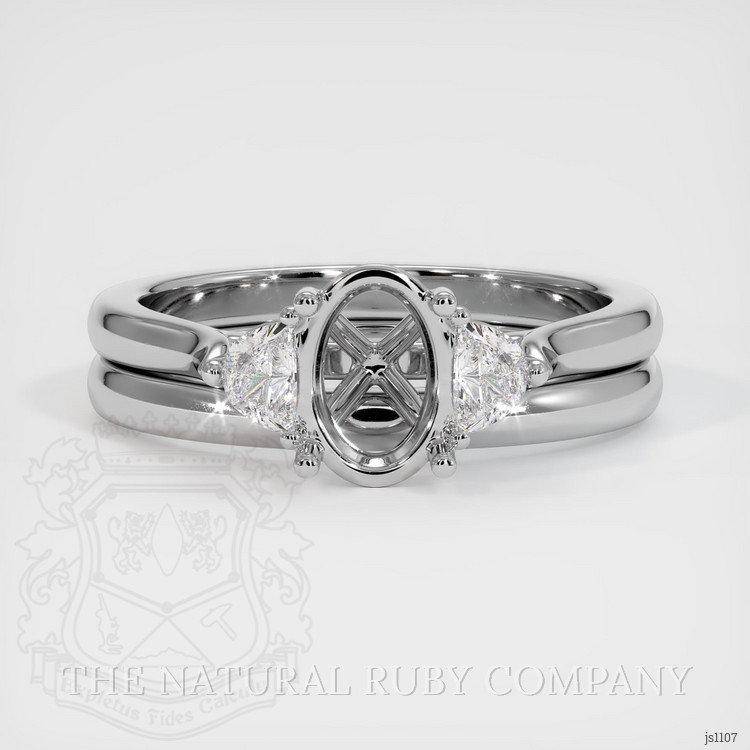 14K White Gold Three Stone Ring Setting