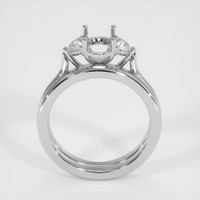 14K White Gold Three Stone Ring Setting Image