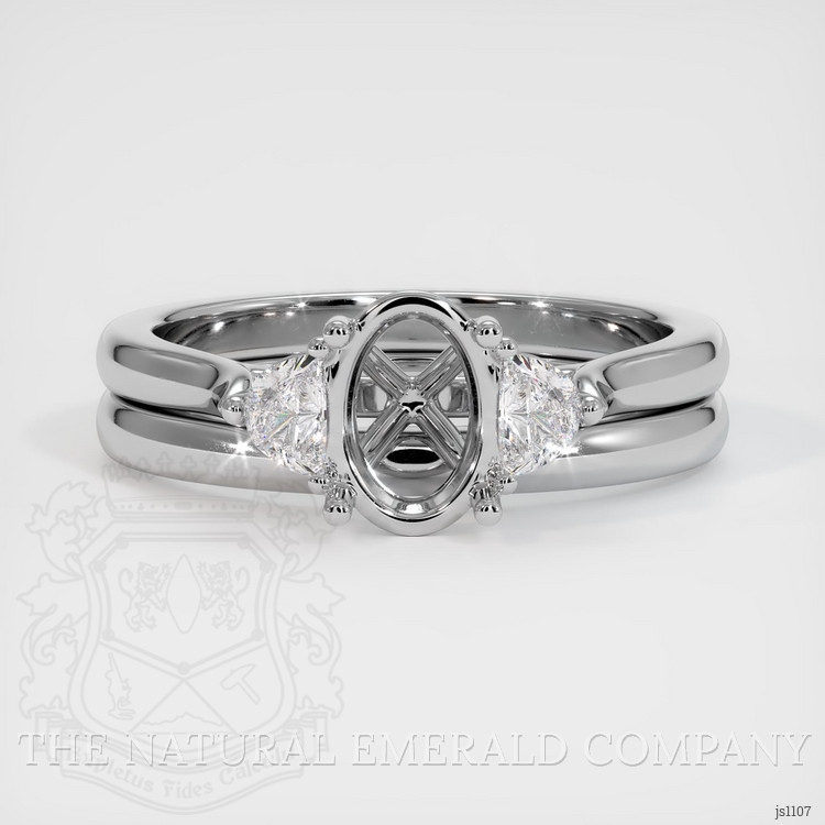 18K White Gold Three Stone Ring Setting
