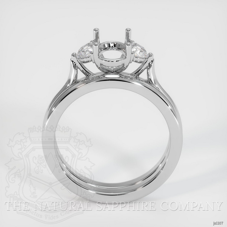 18K White Gold Three Stone Ring Setting