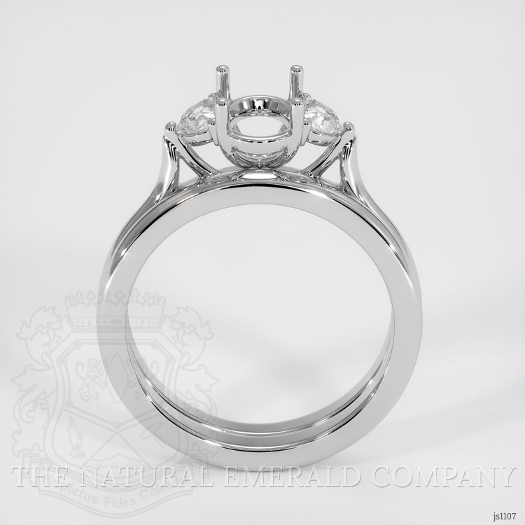 18K White Gold Three Stone Ring Setting
