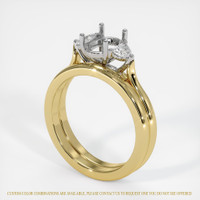 14K White & Yellow Three Stone Ring Setting Video