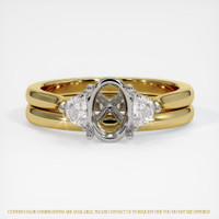 14K White & Yellow Three Stone Ring Setting Image