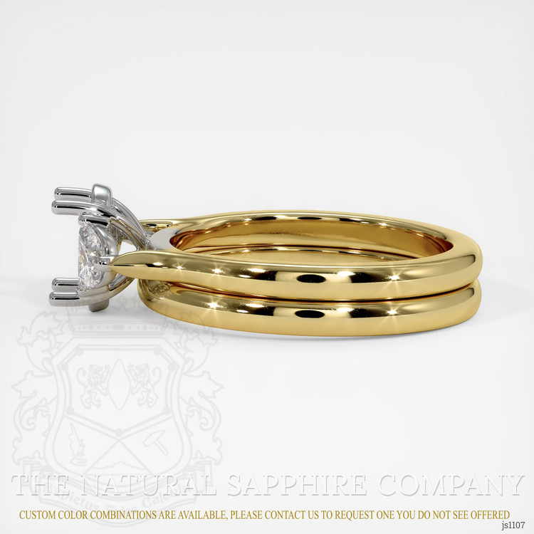 14K White & Yellow Three Stone Ring Setting