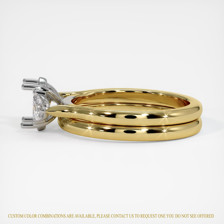 14K White & Yellow Three Stone Ring Setting