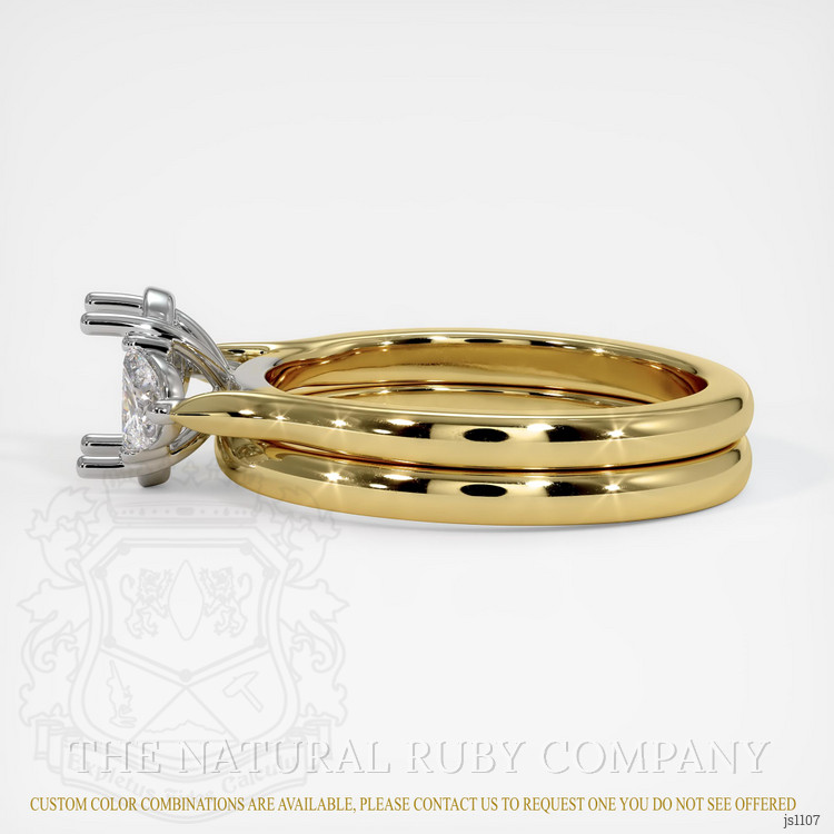 14K White & Yellow Three Stone Ring Setting