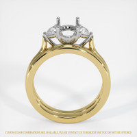 14K White & Yellow Three Stone Ring Setting Image