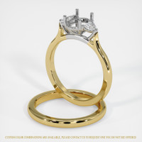 18K White & Yellow Three Stone Ring Setting Image