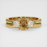 10K Yellow Gold Three Stone Ring Setting Image