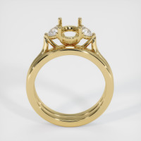 10K Yellow Gold Three Stone Ring Setting Image