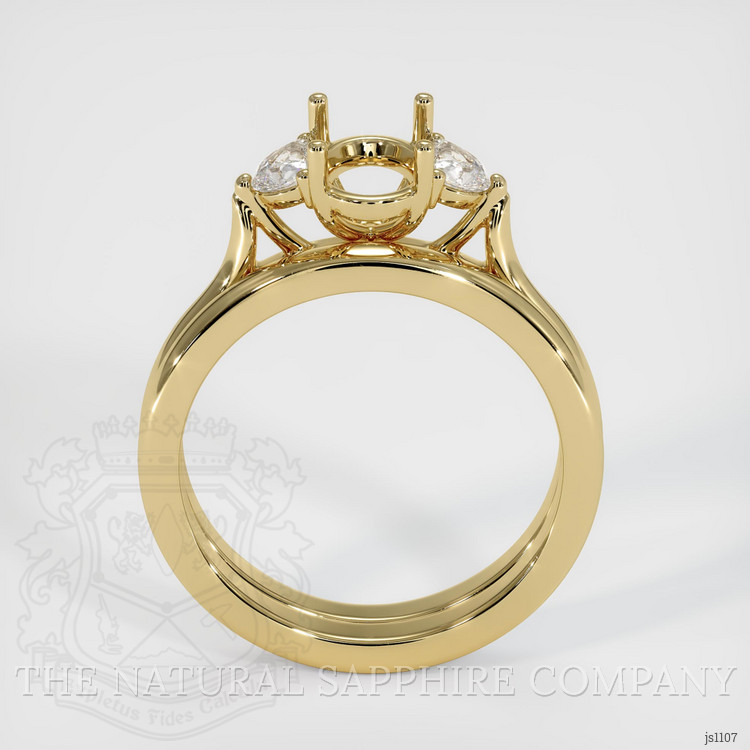 10K Yellow Gold Three Stone Ring Setting