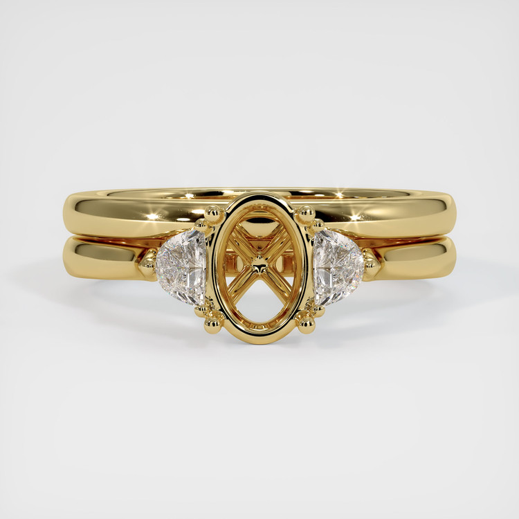 14K Yellow Gold Three Stone Ring Setting