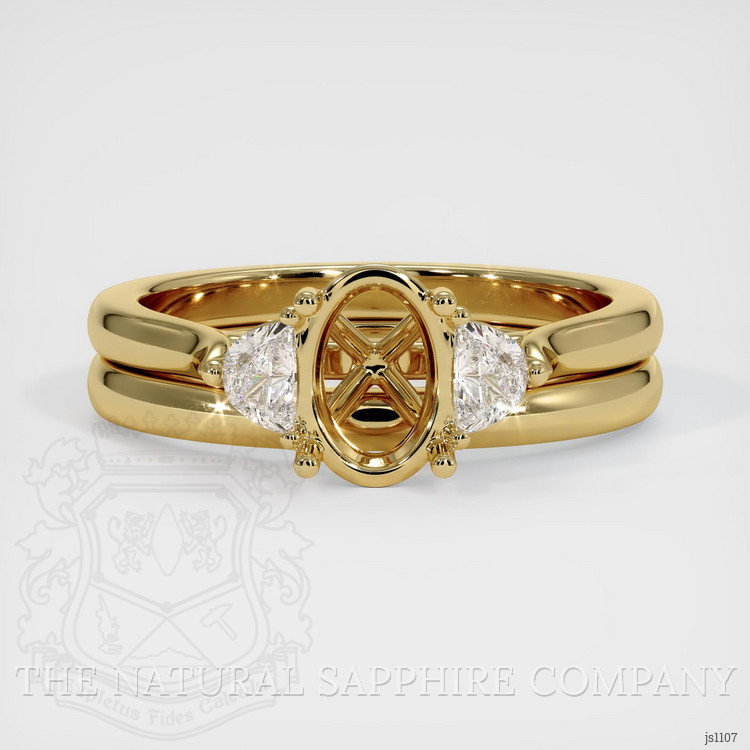 14K Yellow Gold Three Stone Ring Setting