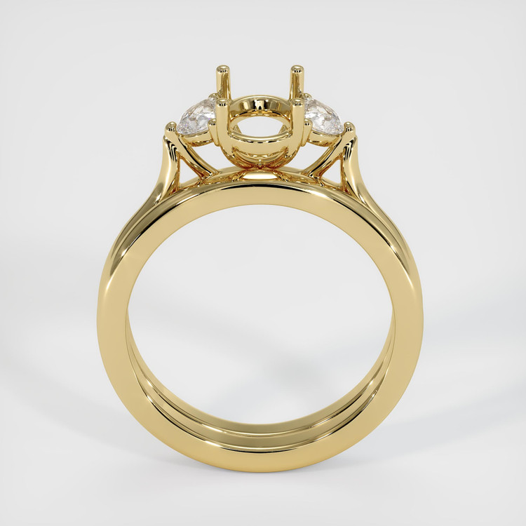 14K Yellow Gold Three Stone Ring Setting