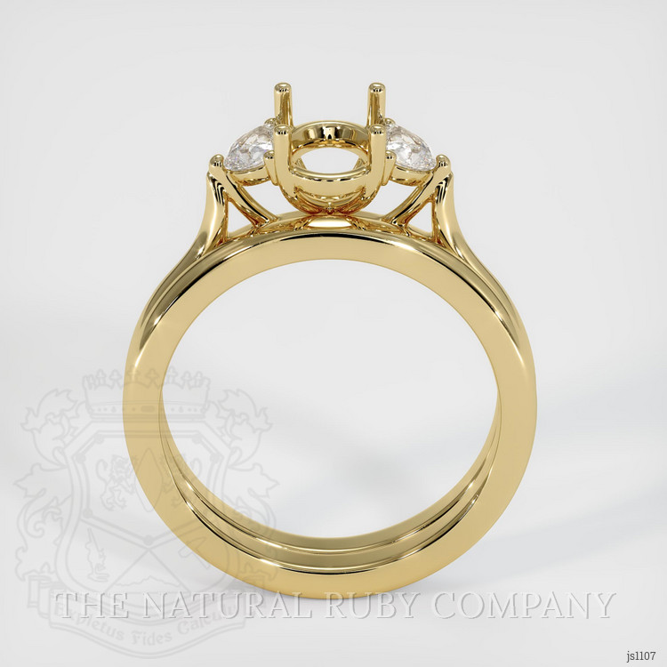 14K Yellow Gold Three Stone Ring Setting