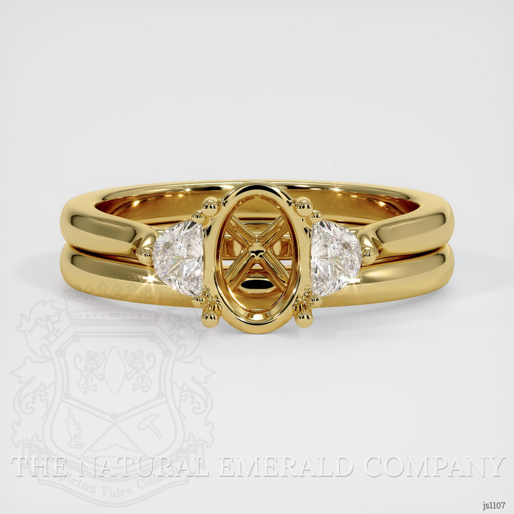 18K Yellow Gold Three Stone Ring Setting