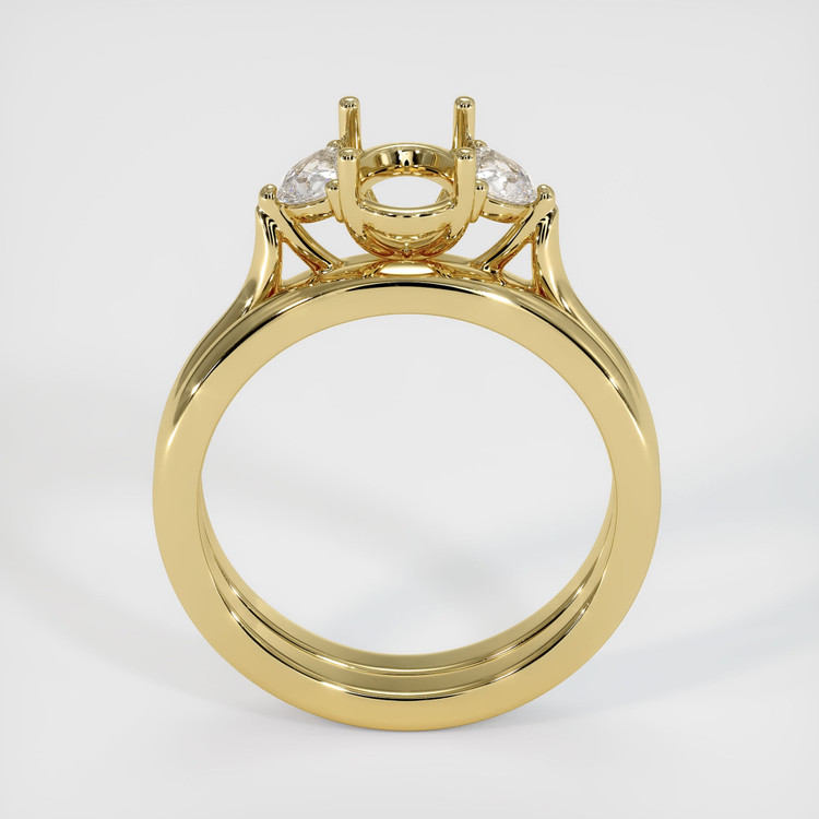 18K Yellow Gold Three Stone Ring Setting