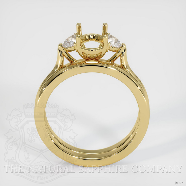 18K Yellow Gold Three Stone Ring Setting