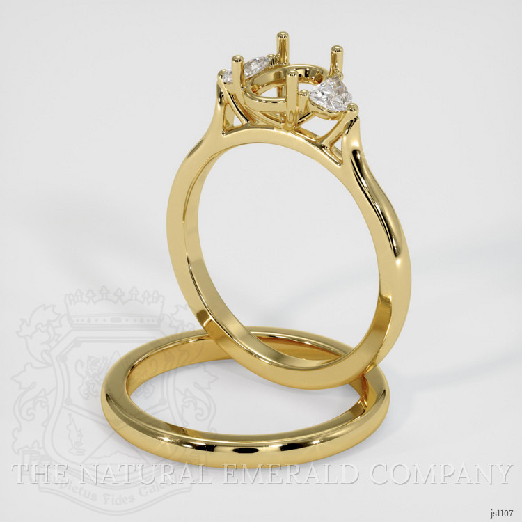 18K Yellow Gold Three Stone Ring Setting