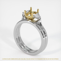 14K Yellow & White Three Stone Ring Setting Video