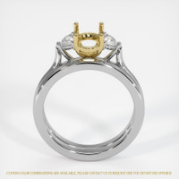 14K Yellow & White Three Stone Ring Setting Image