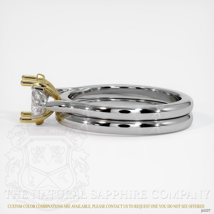 18K Yellow & White Three Stone Ring Setting