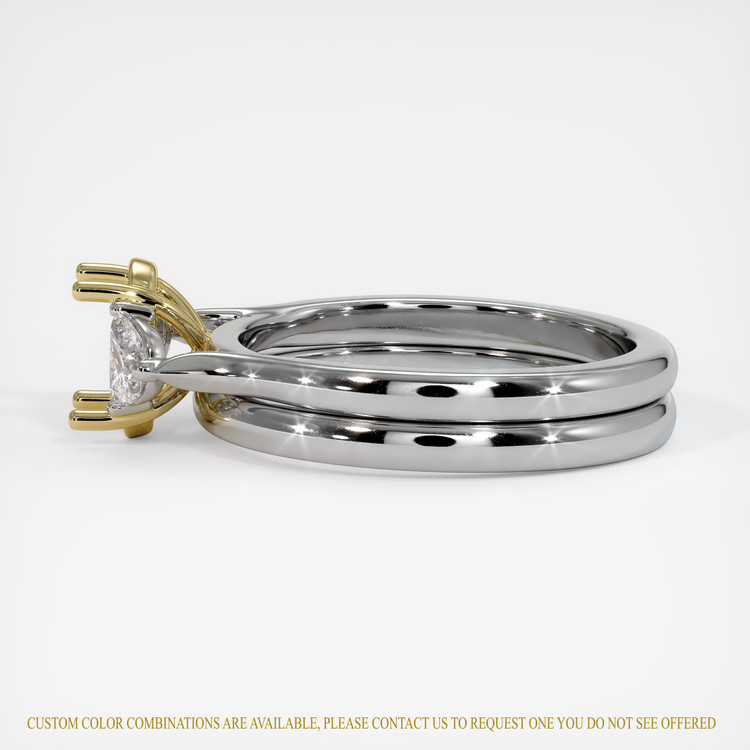 18K Yellow & White Three Stone Ring Setting