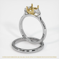 18K Yellow & White Three Stone Ring Setting Image