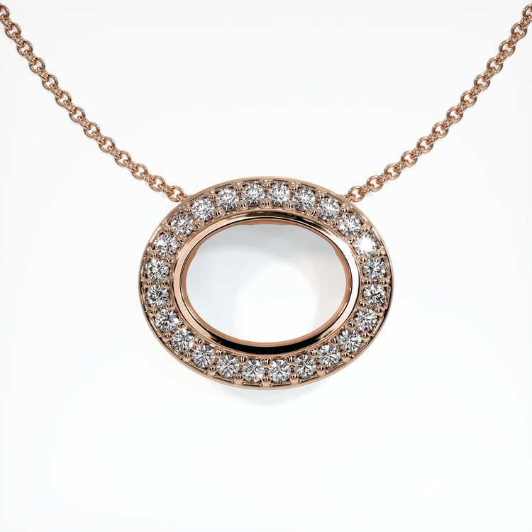14K Rose Gold Pave Pendant Setting