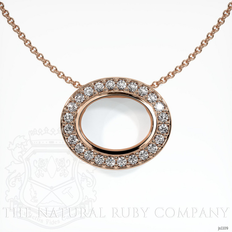 14K Rose Gold Pave Pendant Setting
