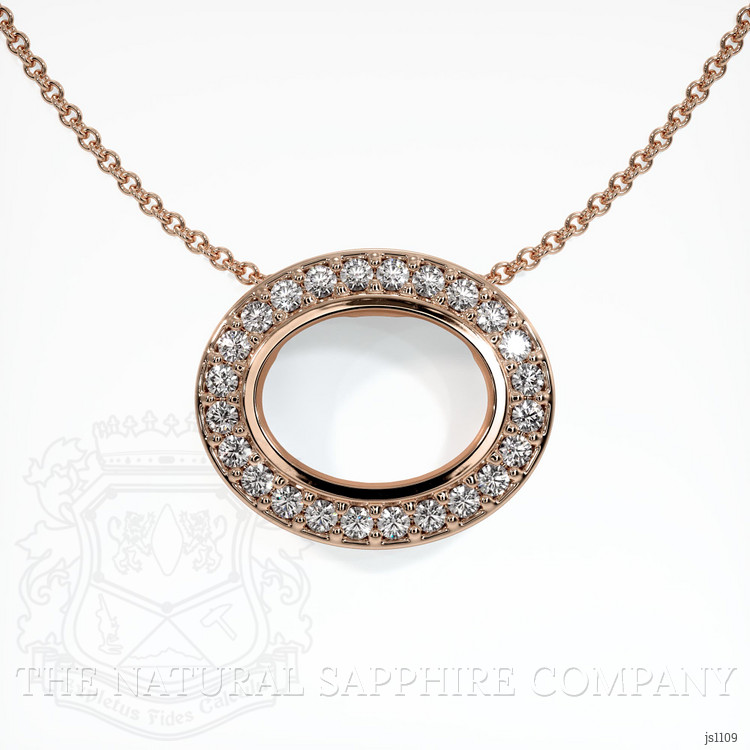 14K Rose Gold Pave Pendant Setting