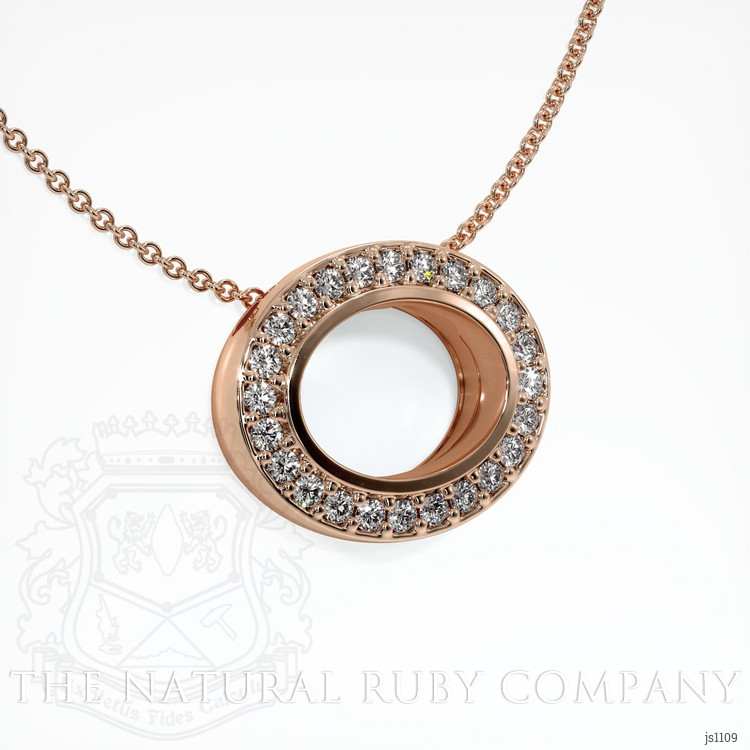 14K Rose Gold Pave Pendant Setting