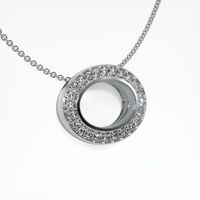 14K White Gold Pave Pendant Setting Image
