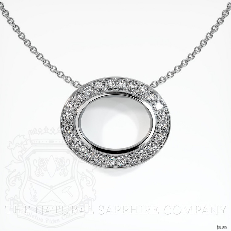 18K White Gold Pave Pendant Setting